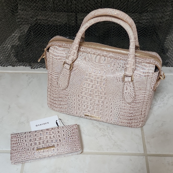 ๐๐ BRAHMIN BIRCH MINI MELBOURNE Micaela Satchel & Ady Wallet ๐๐ - Picture 2 of 15